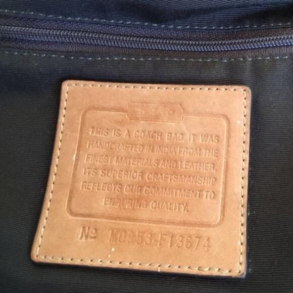 Coach Signature C - 2 Way Shoulder Bag Brown Canvas Leather Top Zip M0953-F13674 - Picture 11 of 11